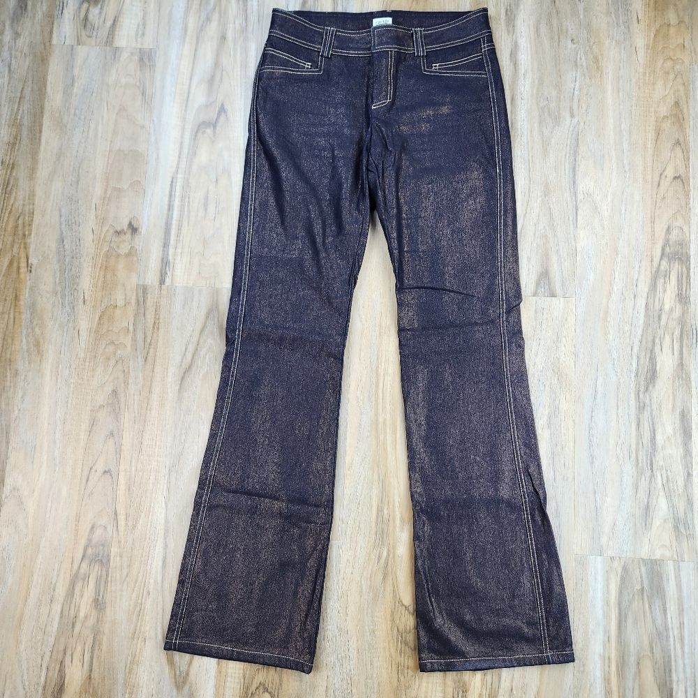 Cache Bronze Metallic Stretch Bootcut Jeans Size … - image 3